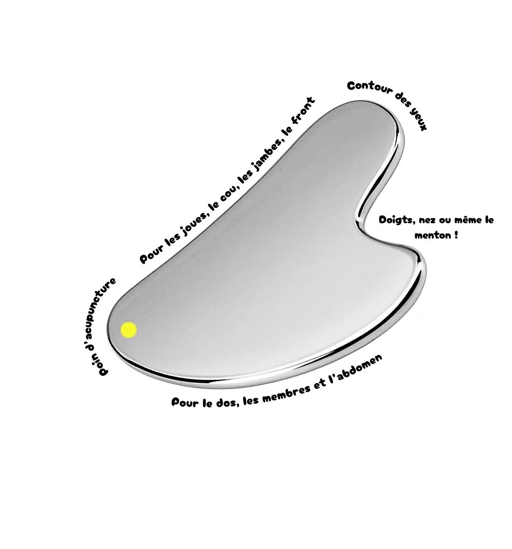 Gua Sha Acier Inoxydable Premium – Sculpt & Décongestionne le Visage & Le Corps